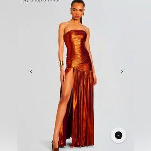 Retrofete Chantal Strapless Dress in Rust NWT